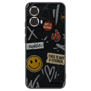 Picasee silikónový čierny obal pre Motorola Moto G85 - STICKERS x TAGS