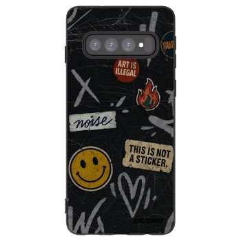 Picasee silikónový čierny obal pre Samsung Galaxy S10 G973 - STICKERS x TAGS