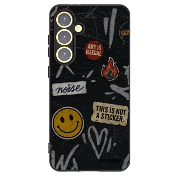 Picasee silikónový čierny obal pre Samsung Galaxy S24 FE S721B - STICKERS x TAGS