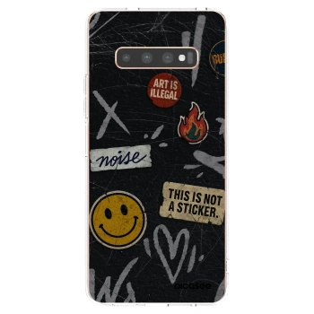 Picasee silikónový prehľadný obal pre Samsung Galaxy S10 Plus G975 - STICKERS x TAGS
