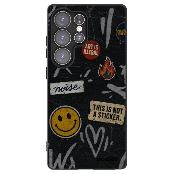 Picasee silikónový čierny obal pre Samsung Galaxy S25 Ultra 5G - STICKERS x TAGS