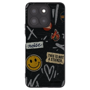 Picasee silikónový čierny obal pre Honor X8c - STICKERS x TAGS