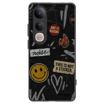 Picasee silikónový čierny obal pre Vivo V50 Lite 5G - STICKERS x TAGS