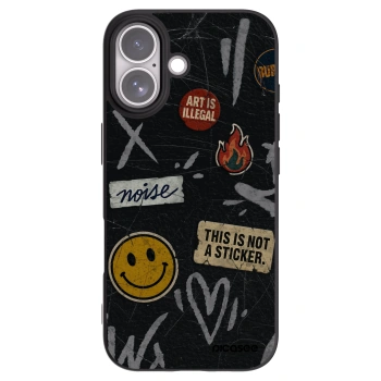 Picasee silikónový čierny obal pre Apple iPhone 17 - STICKERS x TAGS