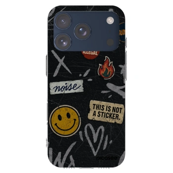 Picasee silikónový prehľadný obal pre Apple iPhone 17 Pro - STICKERS x TAGS
