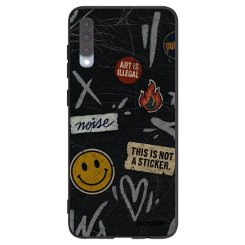 Picasee silikónový čierny obal pre Samsung Galaxy A70 A705F - STICKERS x TAGS