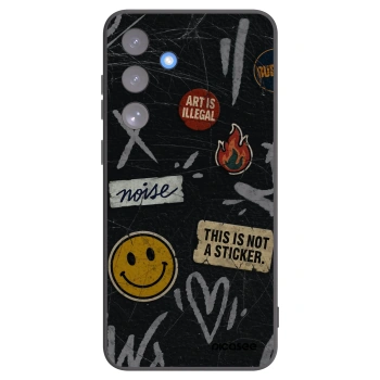 Picasee silikónový čierny obal pre Samsung Galaxy S25 FE 5G - STICKERS x TAGS