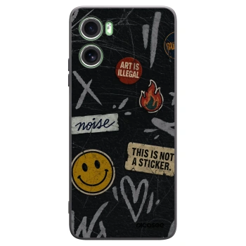 Picasee silikónový čierny obal pre Motorola Moto G06 - STICKERS x TAGS