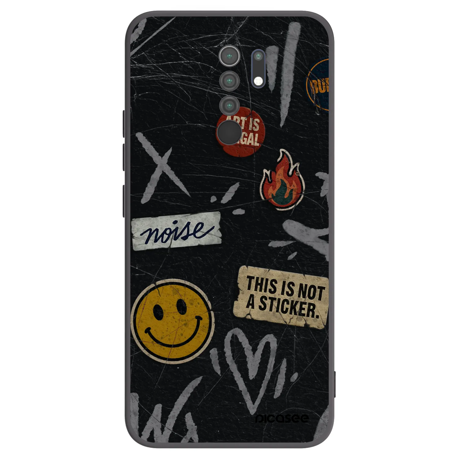 Picasee silikónový čierny obal pre Xiaomi Redmi 9 - STICKERS x TAGS