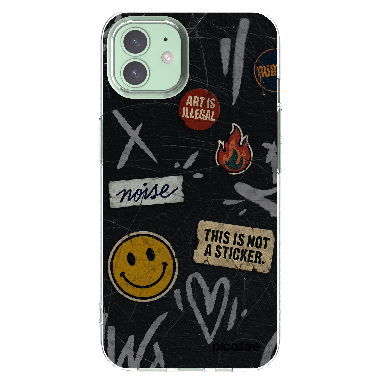 Picasee silikónový prehľadný obal pre Apple iPhone 12 - STICKERS x TAGS