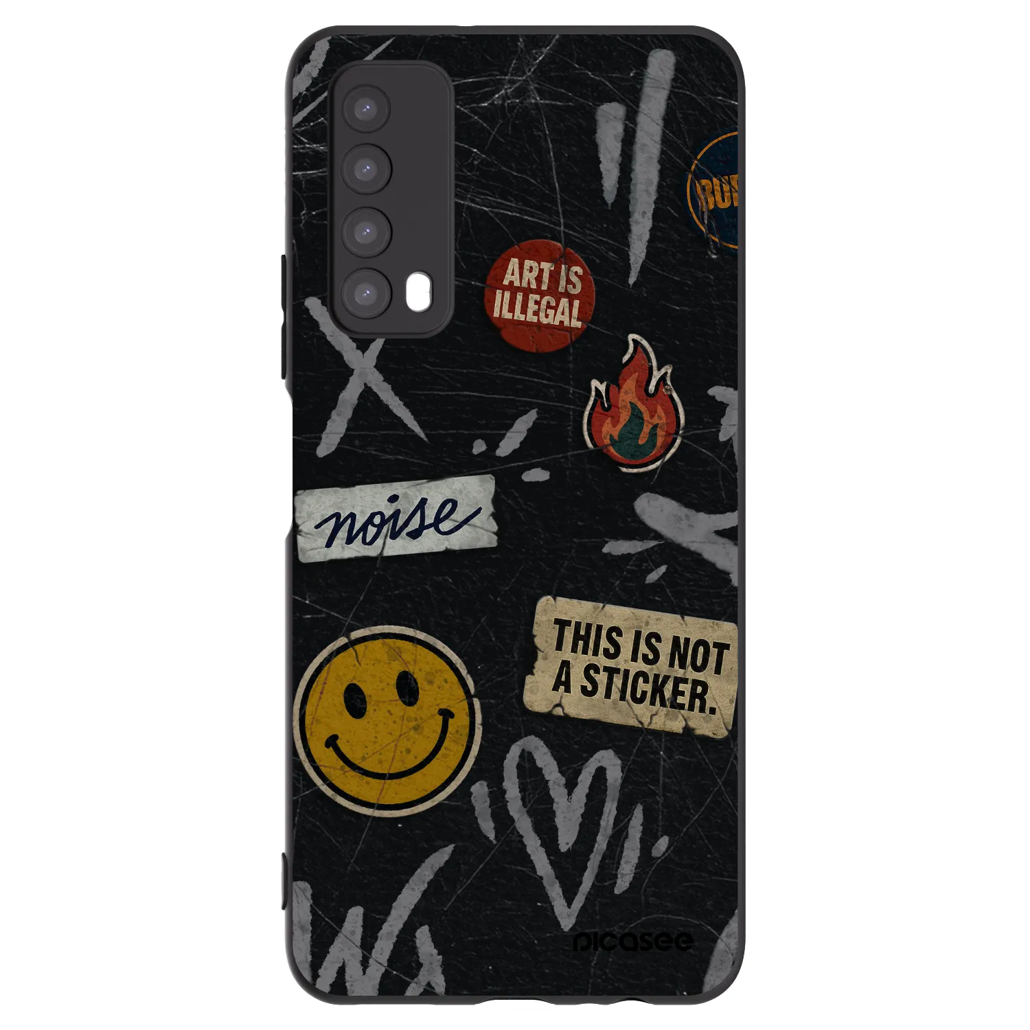 Picasee silikónový čierny obal pre Huawei P Smart 2021 - STICKERS x TAGS