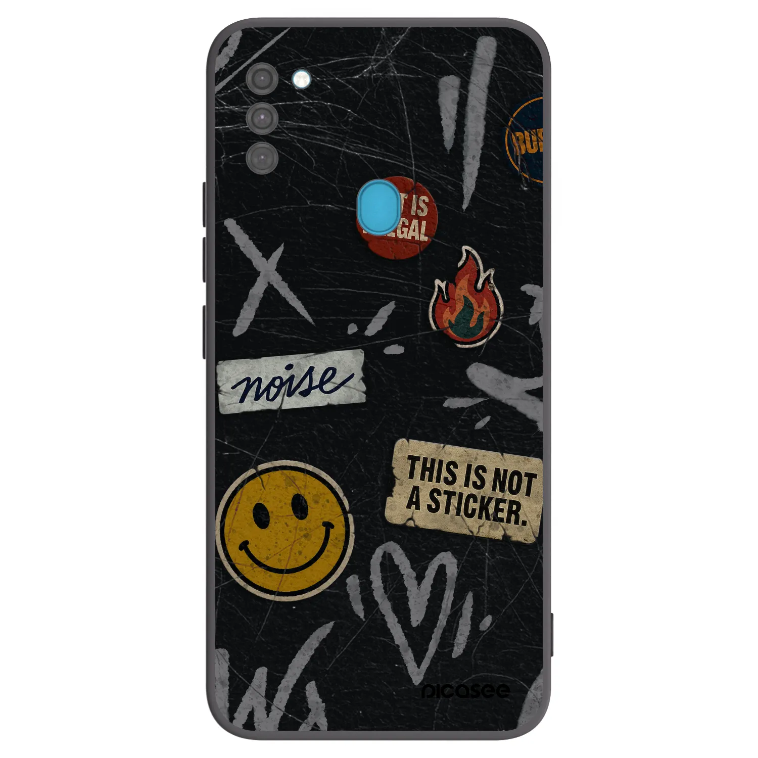 Picasee silikónový čierny obal pre Samsung Galaxy M11 - STICKERS x TAGS
