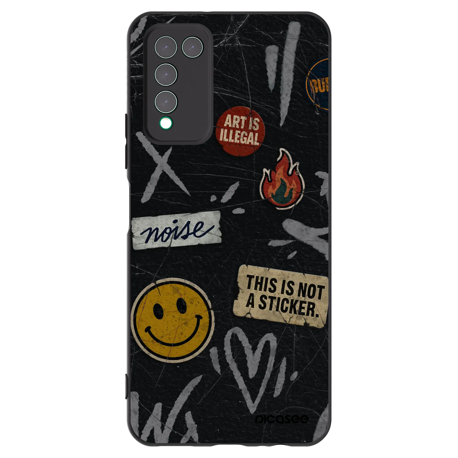 Picasee silikónový čierny obal pre Honor 10X Lite - STICKERS x TAGS