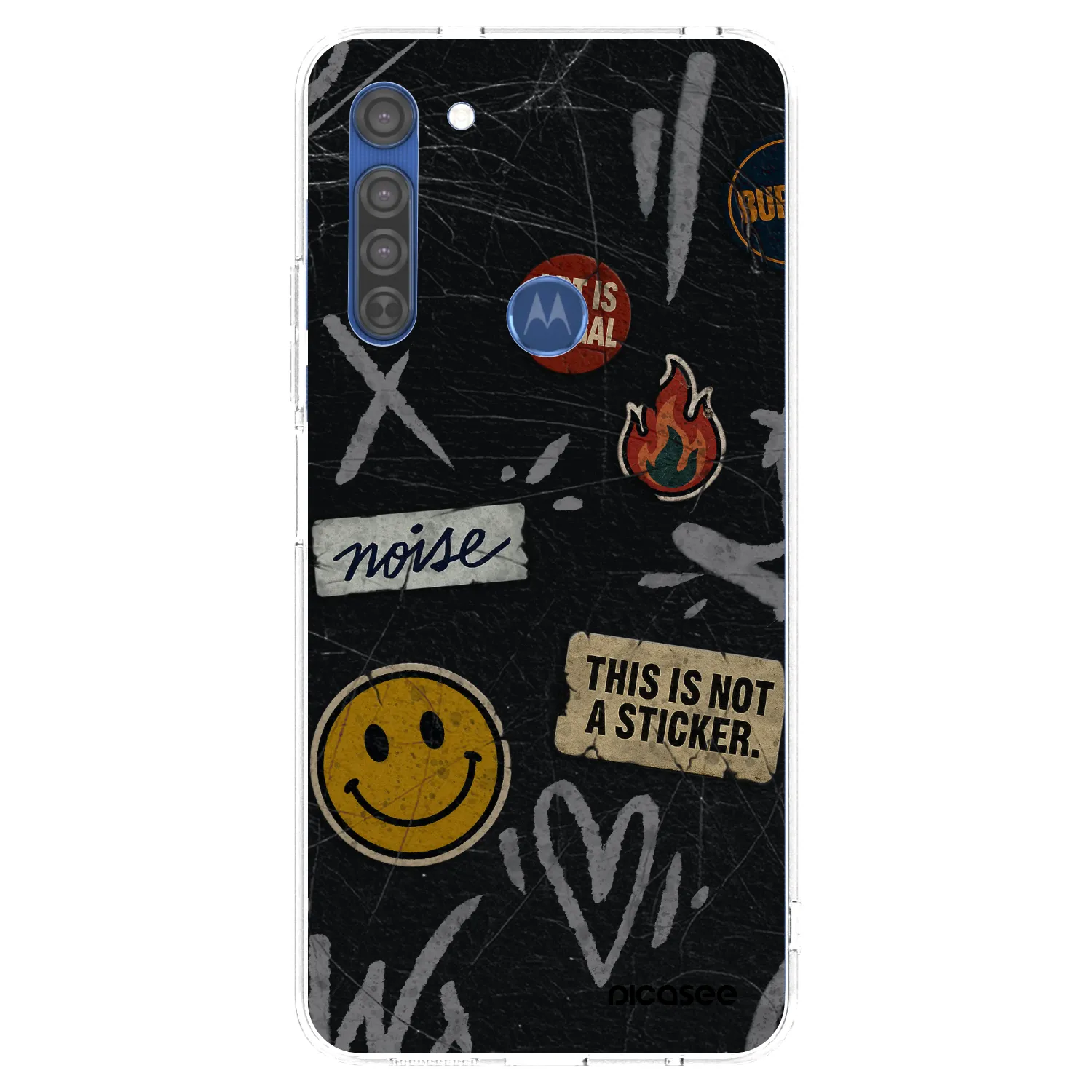 Picasee silikónový prehľadný obal pre Motorola Moto G8 - STICKERS x TAGS