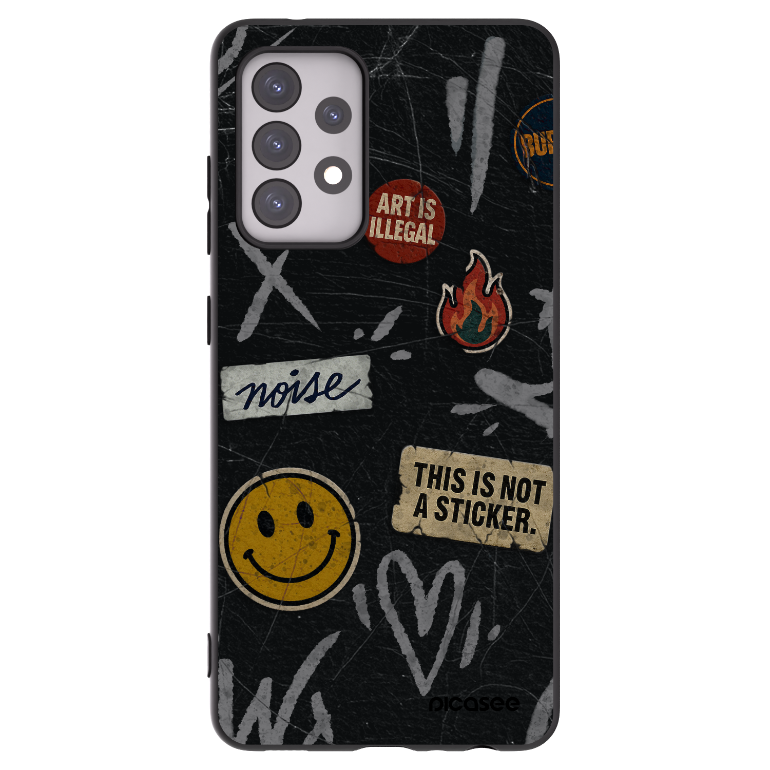 Picasee silikónový čierny obal pre Samsung Galaxy A52 5G A525F - STICKERS x TAGS