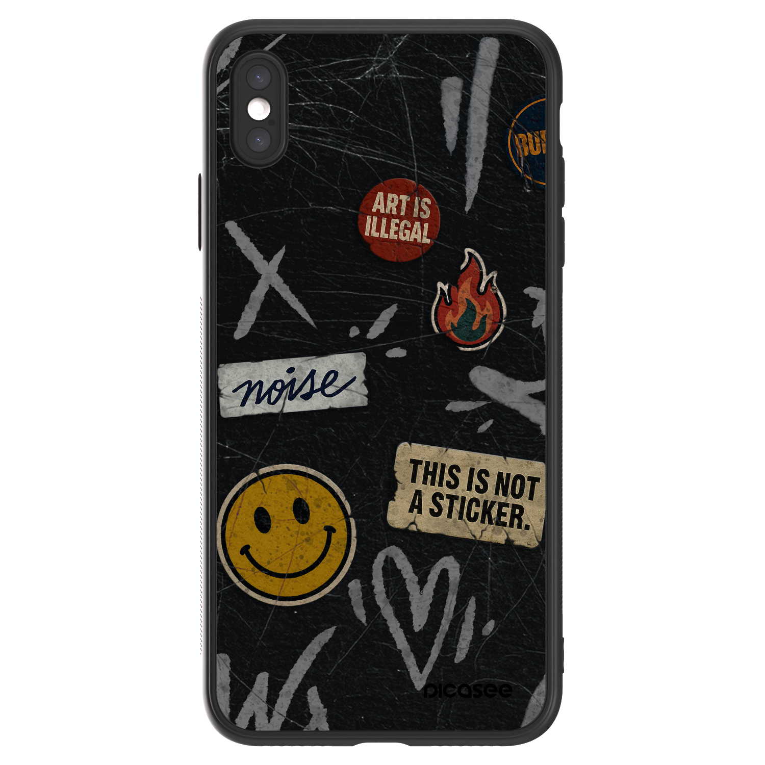 Picasee ULTIMATE CASE pro Apple iPhone XS Max - STICKERS x TAGS