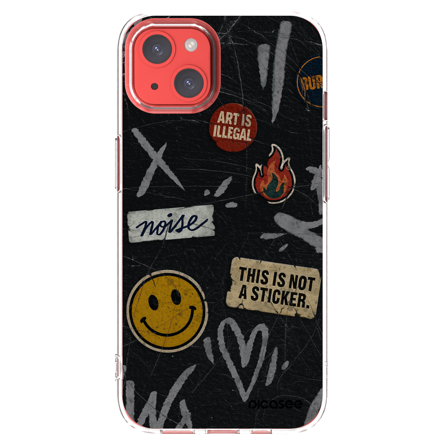 Picasee silikónový prehľadný obal pre Apple iPhone 13 - STICKERS x TAGS