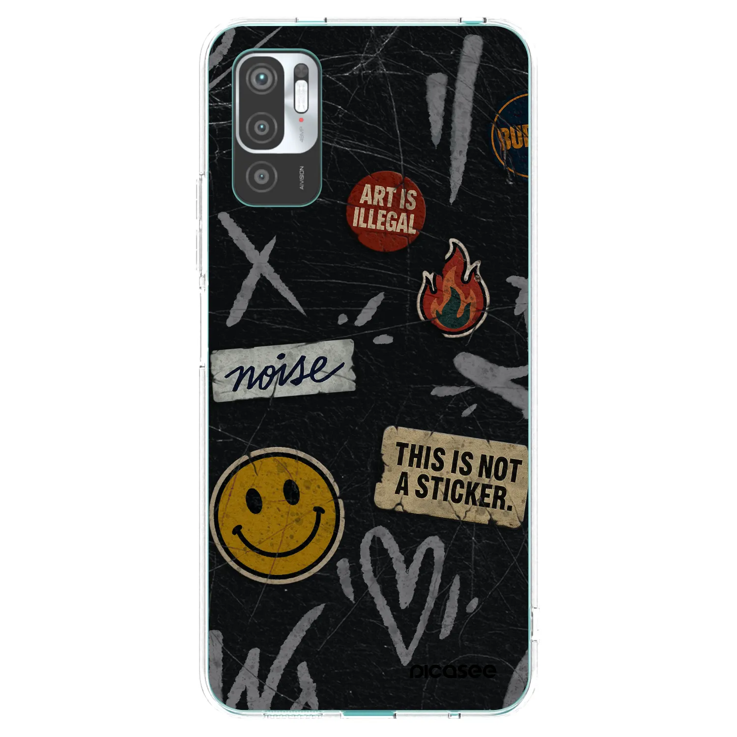 Picasee silikónový prehľadný obal pre Xiaomi Redmi Note 10 5G - STICKERS x TAGS