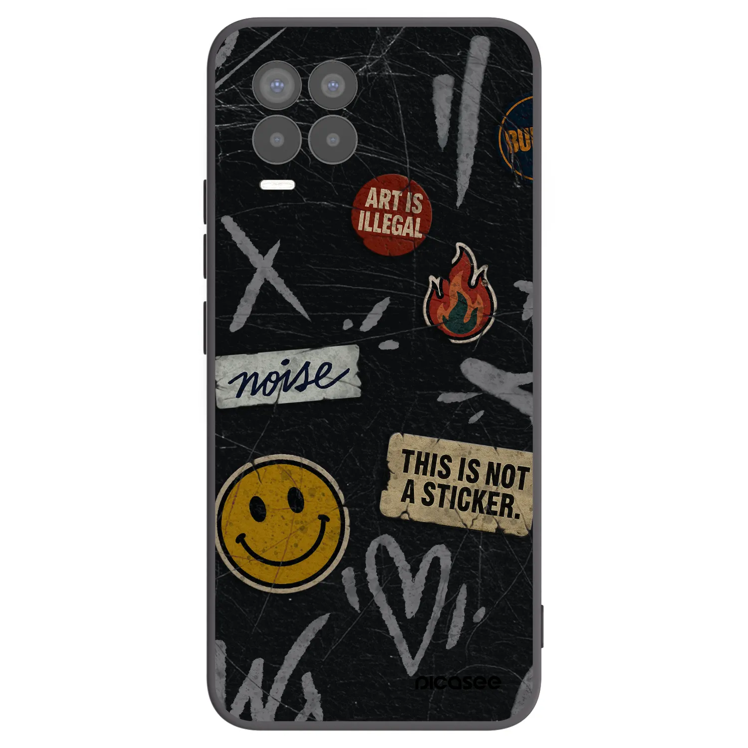 Picasee silikónový čierny obal pre Realme 8 Pro - STICKERS x TAGS