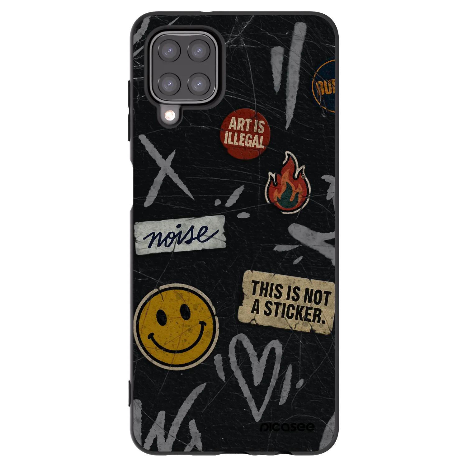 Picasee silikónový čierny obal pre Samsung Galaxy M12 M127F - STICKERS x TAGS