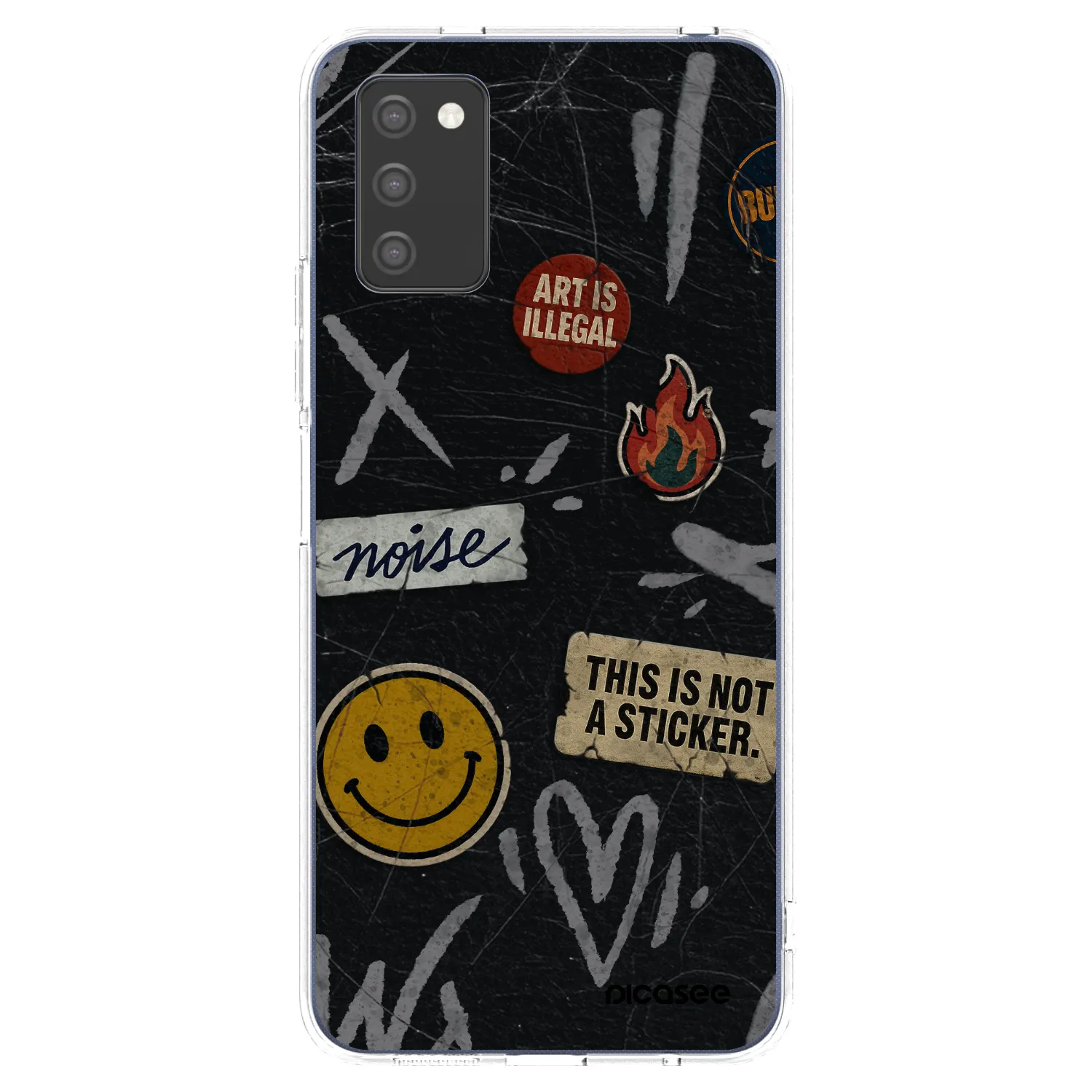 Picasee silikónový prehľadný obal pre Samsung Galaxy A02s A025G - STICKERS x TAGS