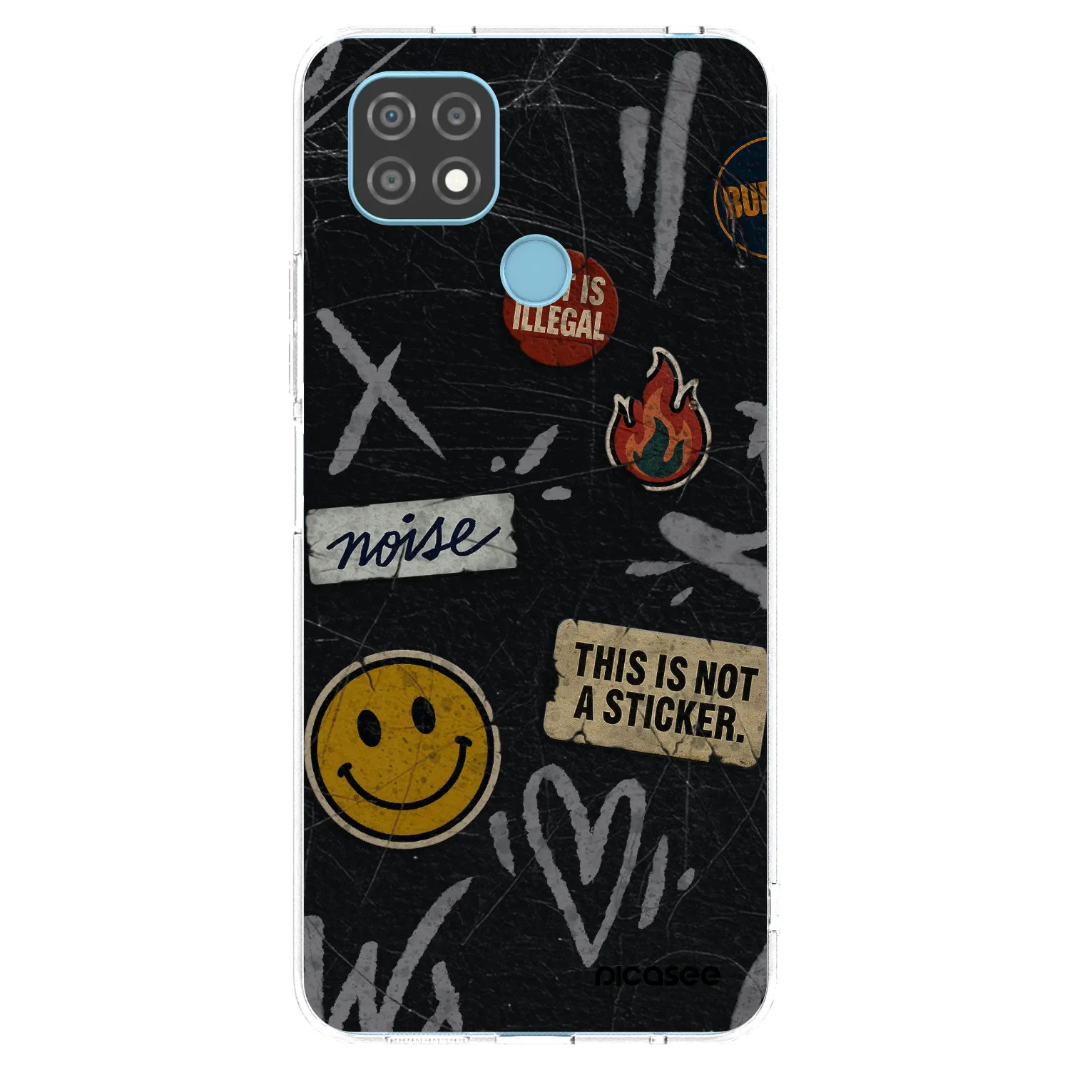 Picasee silikónový prehľadný obal pre Realme C21 - STICKERS x TAGS