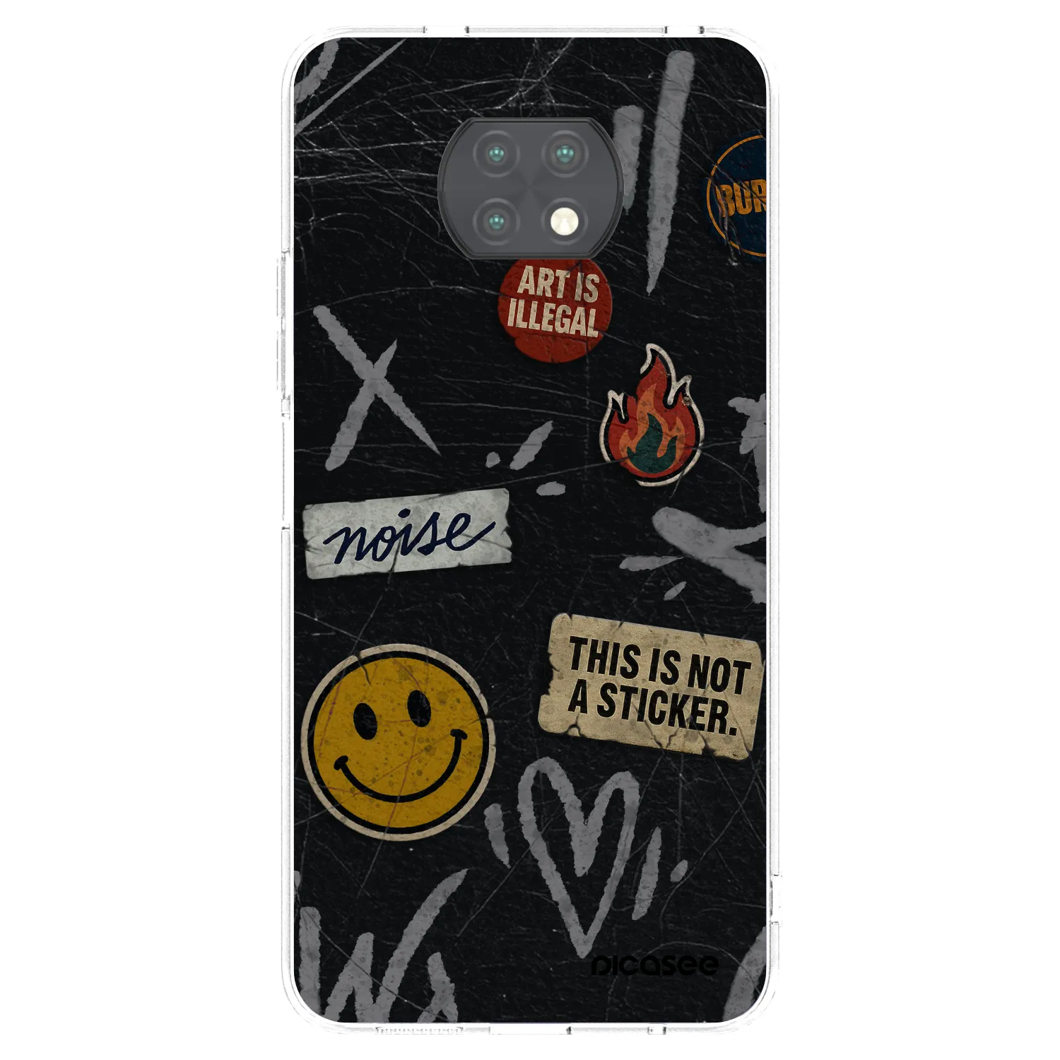 Silikónový prehľadný obal pre Xiaomi Redmi Note 9T - STICKERS x TAGS