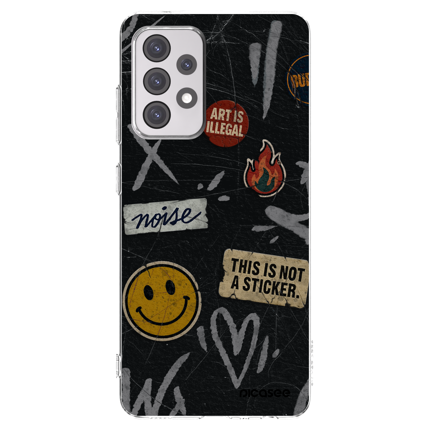 Picasee silikónový prehľadný obal pre Samsung Galaxy A52s 5G A528B - STICKERS x TAGS
