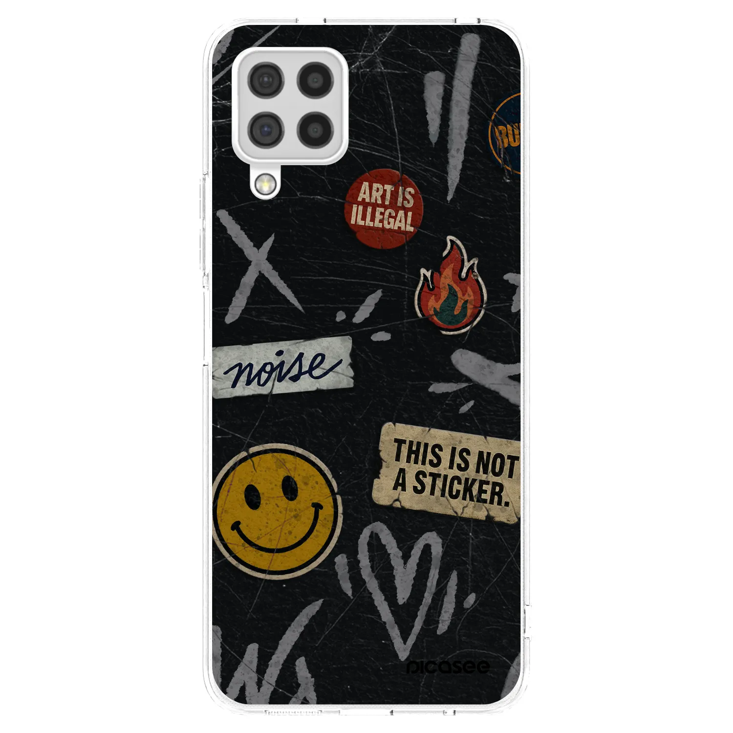 Picasee silikónový prehľadný obal pre Samsung Galaxy A22 A225F 4G - STICKERS x TAGS