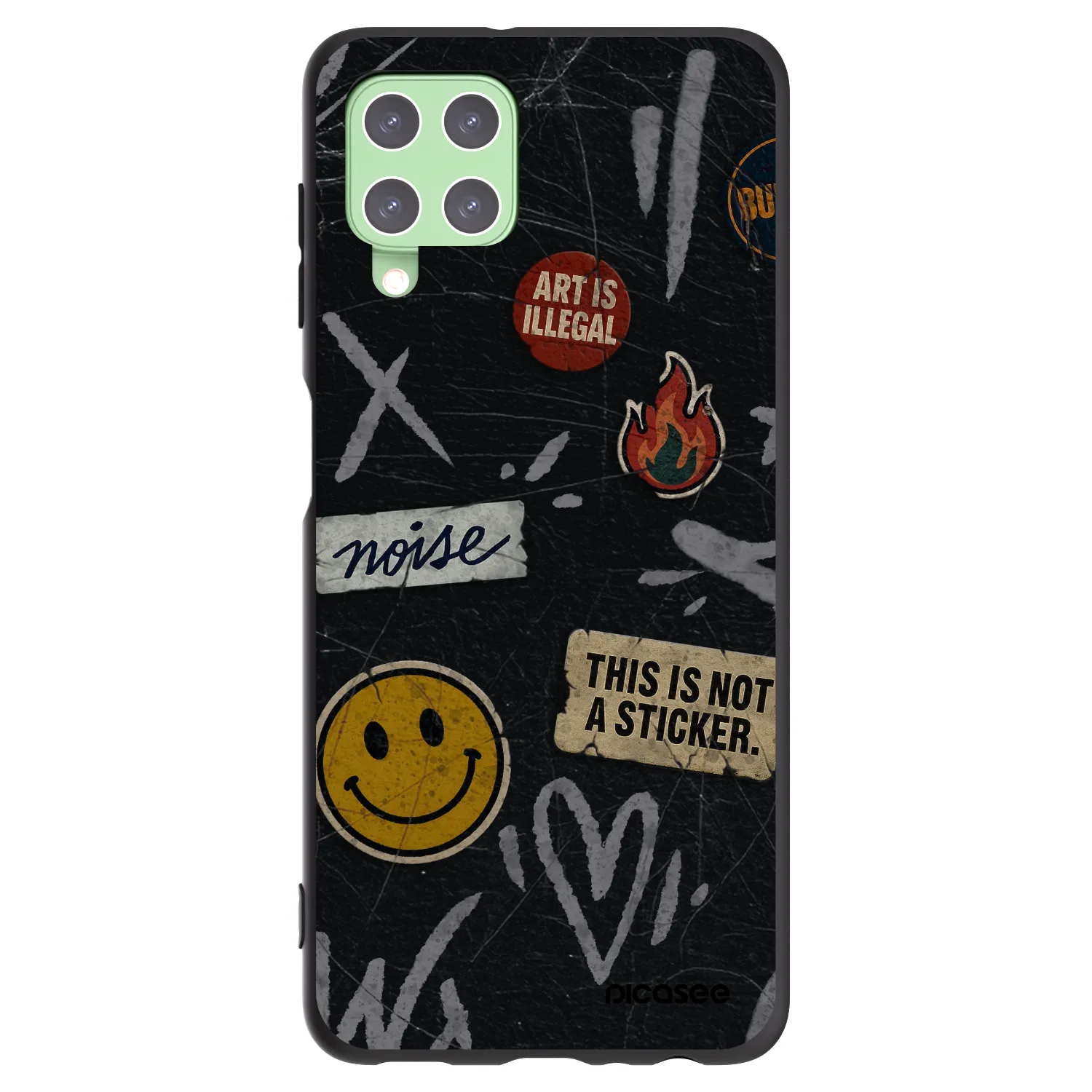 Picasee silikónový čierny obal pre Samsung Galaxy A22 A225F 4G - STICKERS x TAGS