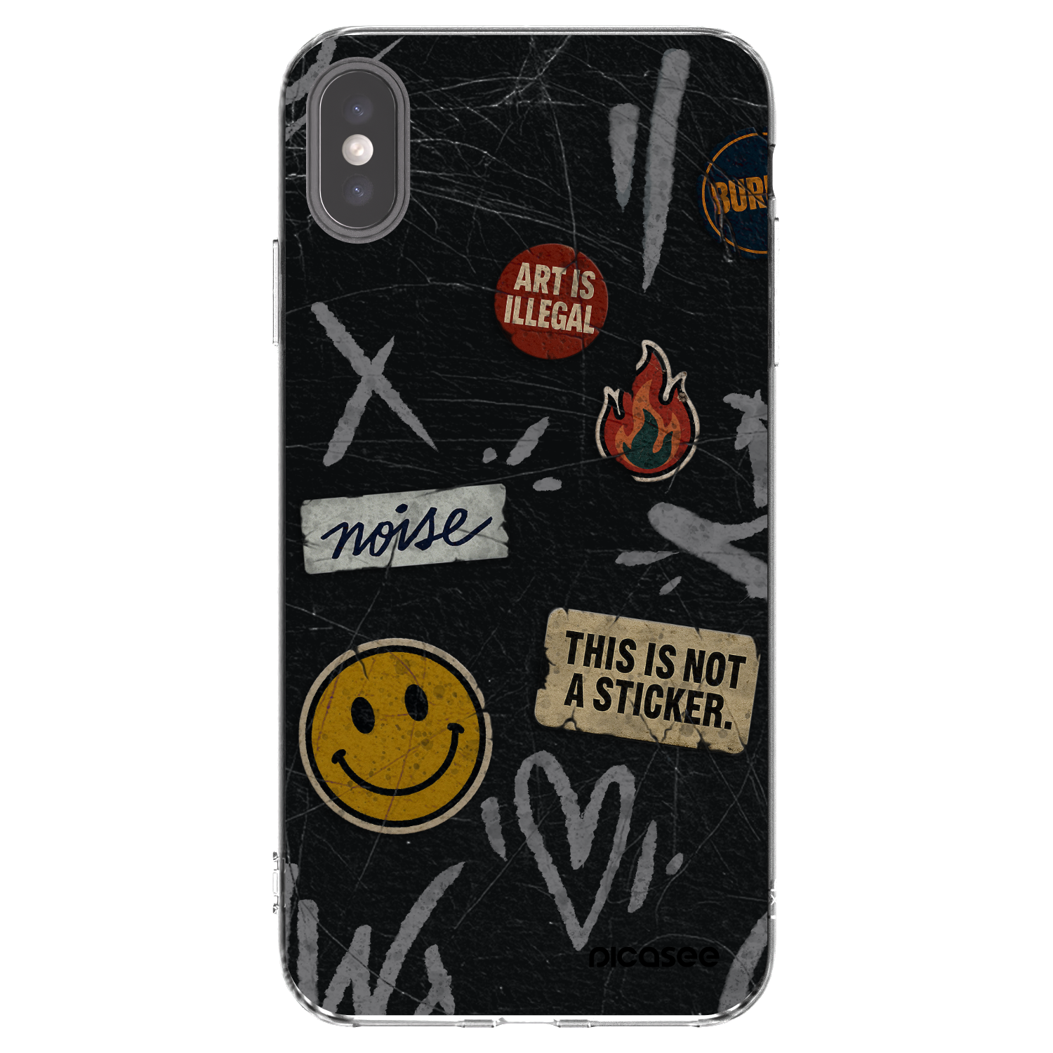 Picasee silikónový prehľadný obal pre Apple iPhone XS Max - STICKERS x TAGS