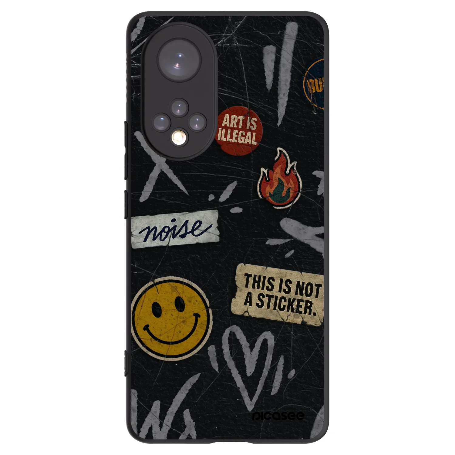 Picasee silikónový čierny obal pre Honor 50 5G - STICKERS x TAGS