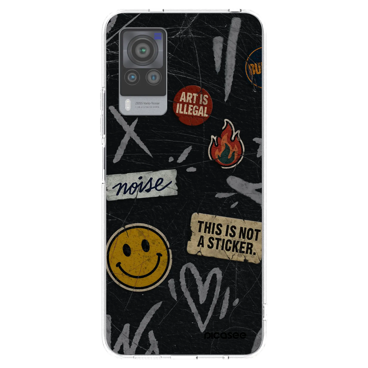 Picasee silikónový prehľadný obal pre Vivo X60 Pro 5G - STICKERS x TAGS