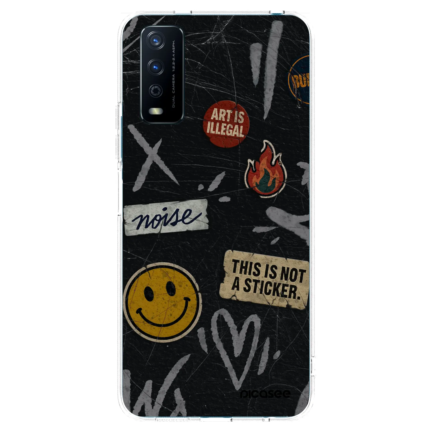 Picasee silikónový prehľadný obal pre Vivo Y11s - STICKERS x TAGS