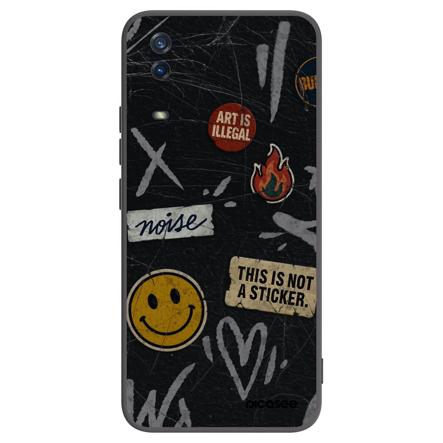 Picasee silikónový čierny obal pre Vivo Y11s - STICKERS x TAGS