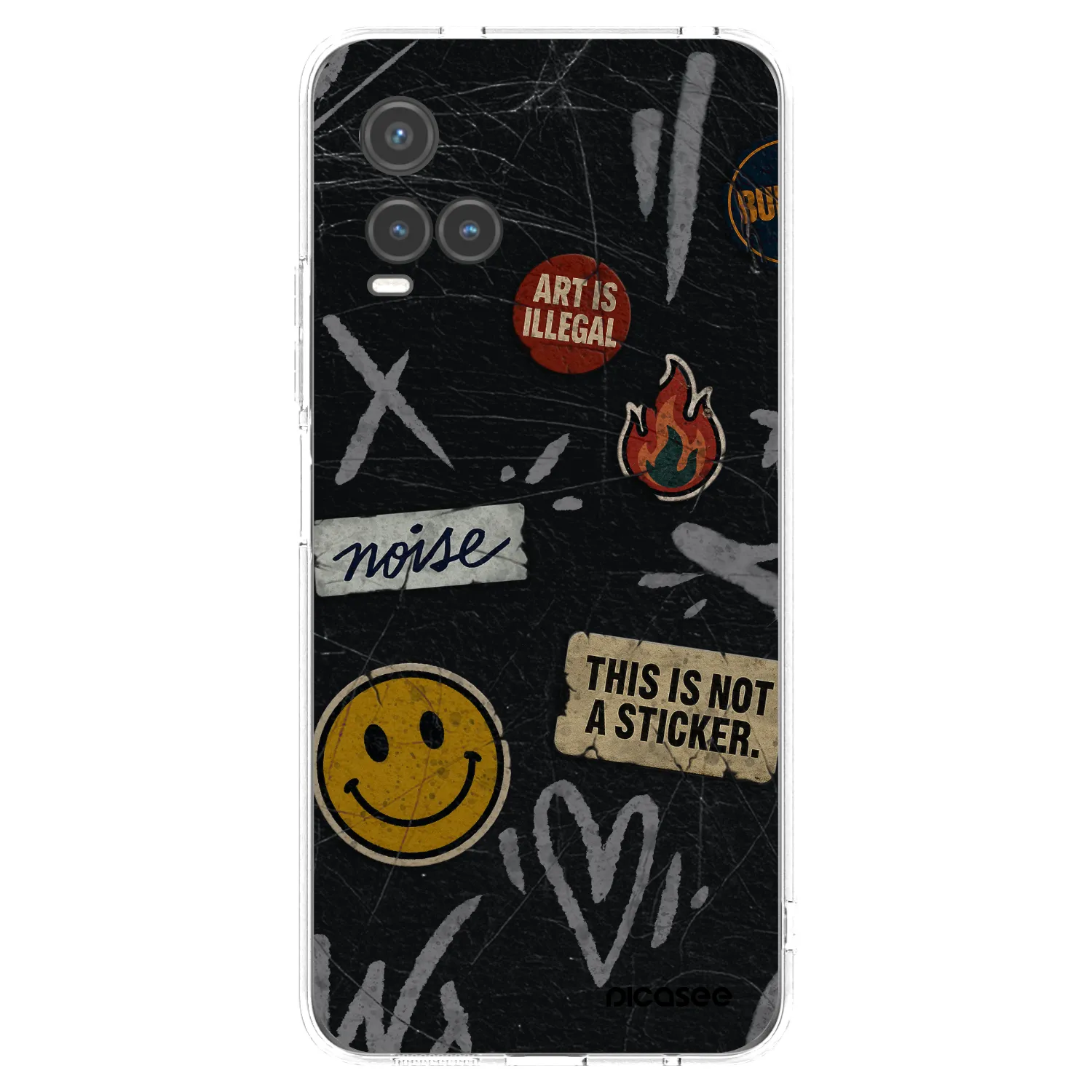 Picasee silikónový prehľadný obal pre Vivo Y33s - STICKERS x TAGS