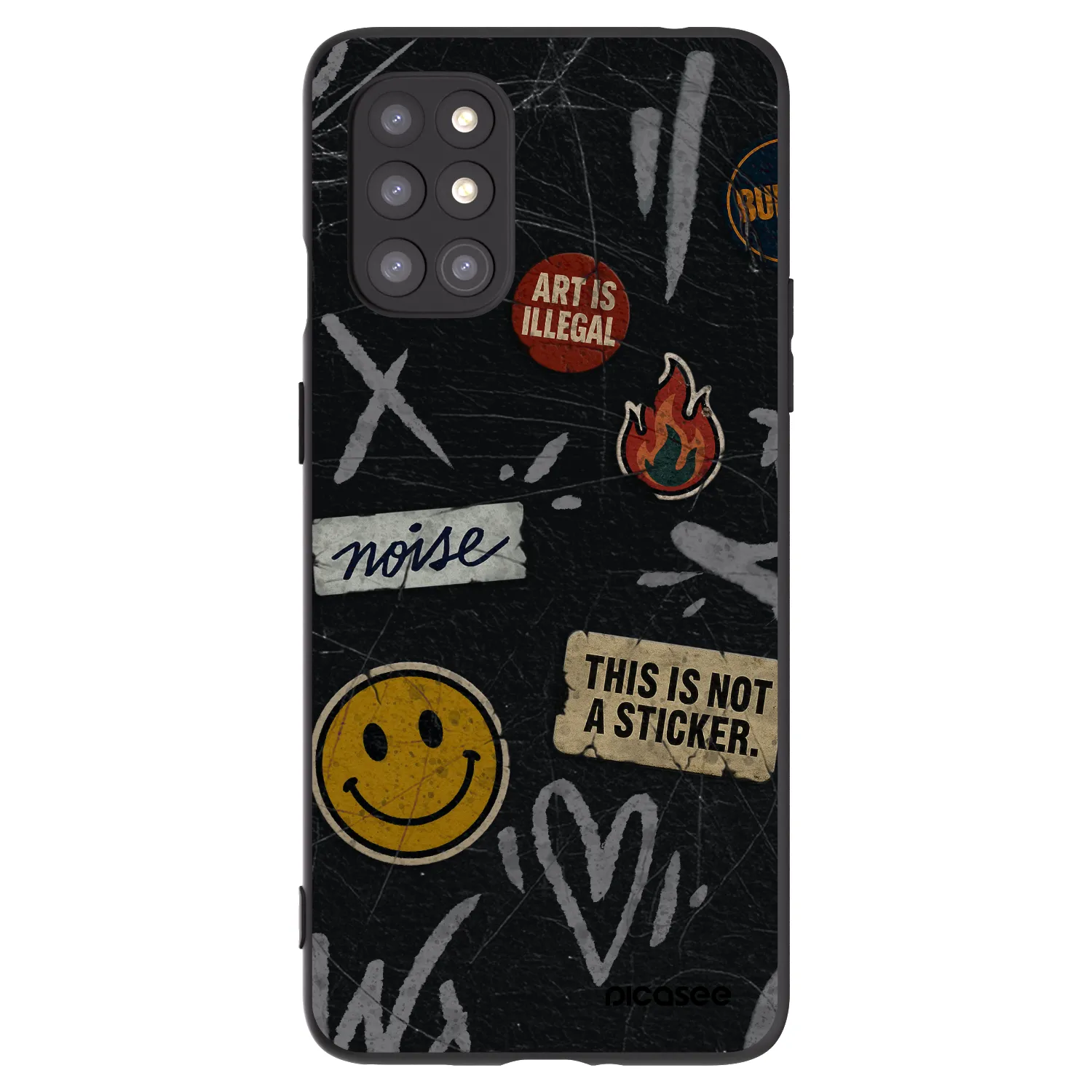 Picasee silikónový čierny obal pre OnePlus 8T - STICKERS x TAGS