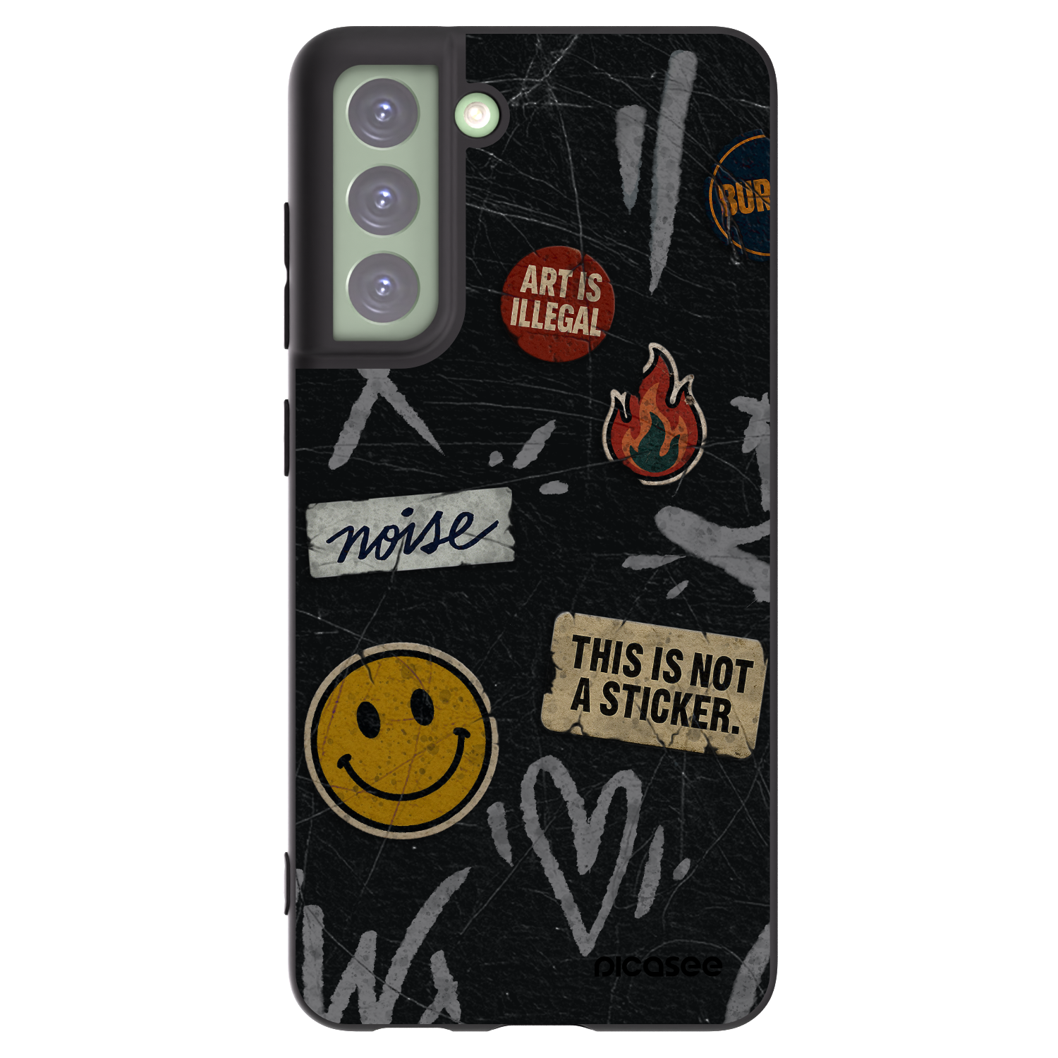 Picasee silikónový čierny obal pre Samsung Galaxy S21 FE 5G - STICKERS x TAGS