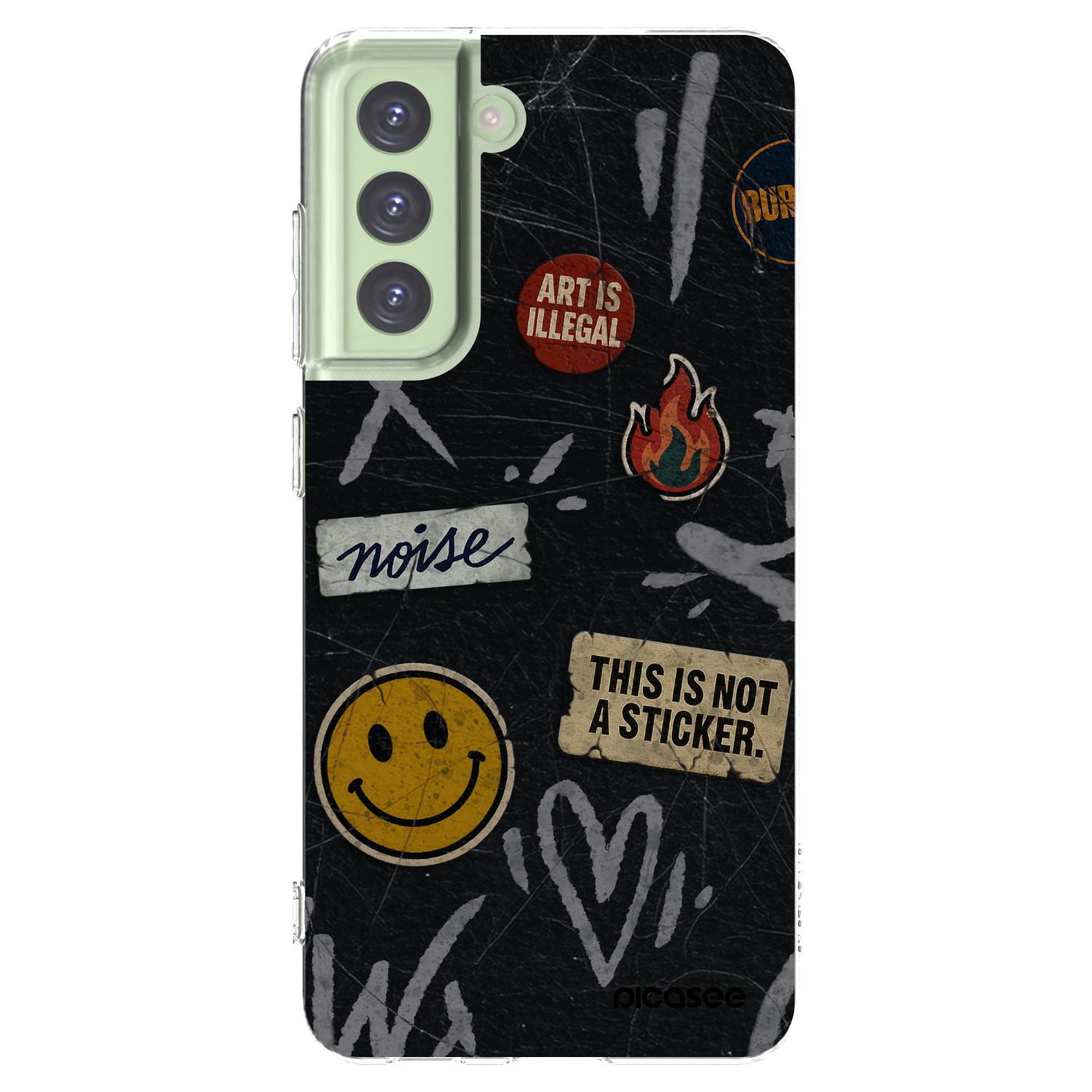 Picasee silikónový prehľadný obal pre Samsung Galaxy S21 FE 5G - STICKERS x TAGS