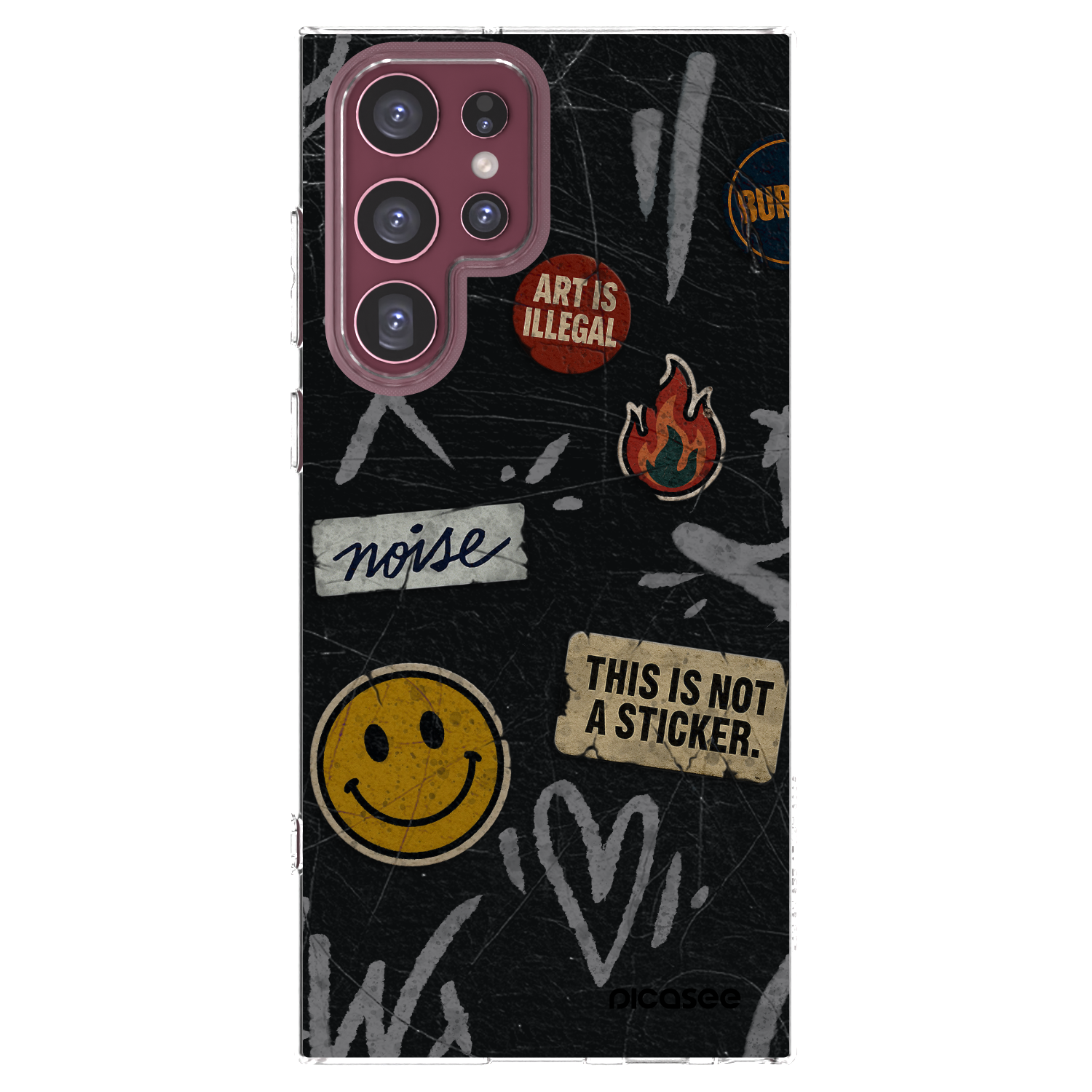 Picasee silikónový prehľadný obal pre Samsung Galaxy S22 Ultra 5G - STICKERS x TAGS