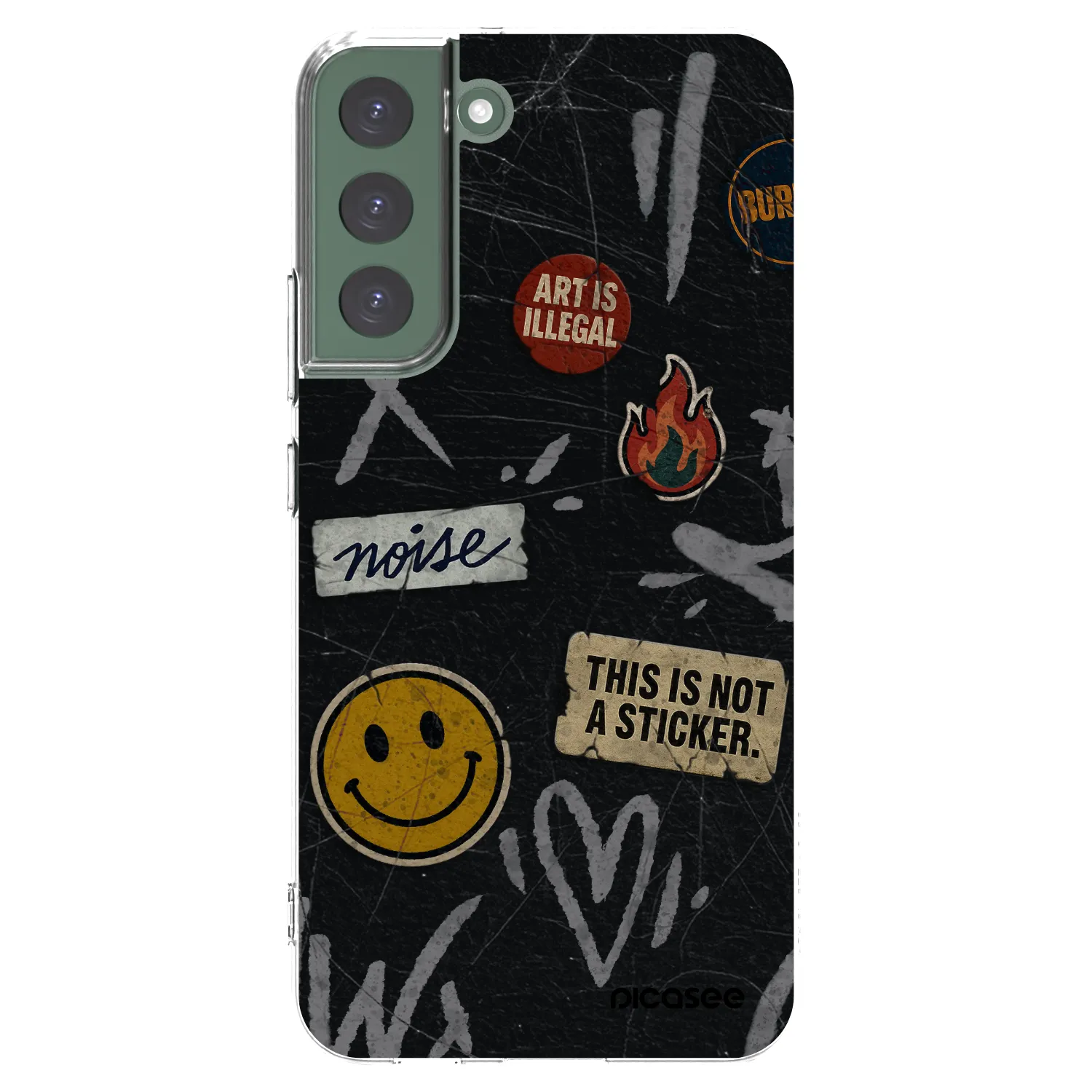 Picasee silikónový prehľadný obal pre Samsung Galaxy S22+ 5G - STICKERS x TAGS