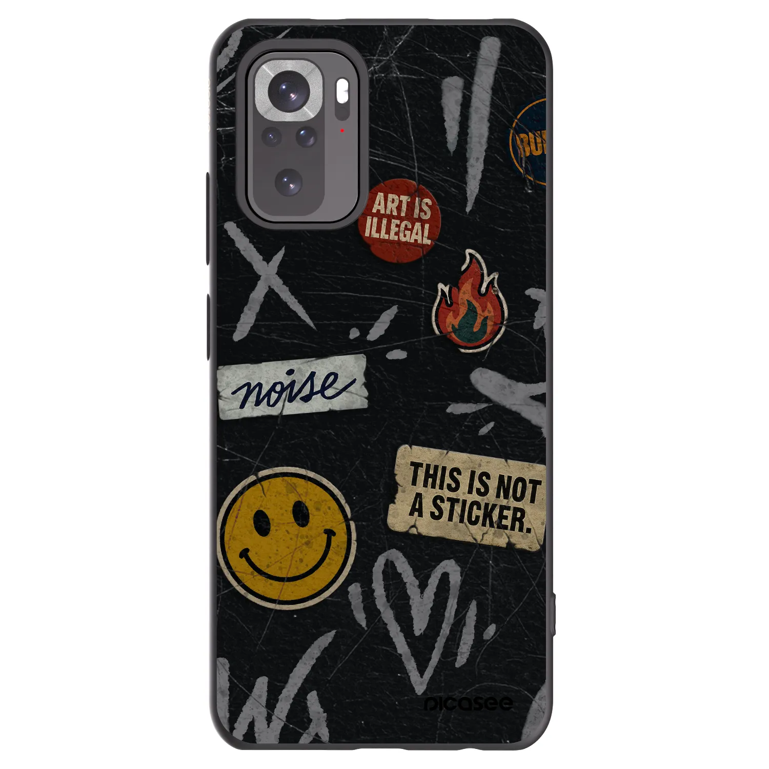 Picasee silikónový čierny obal pre Xiaomi Redmi Note 11S 4G - STICKERS x TAGS