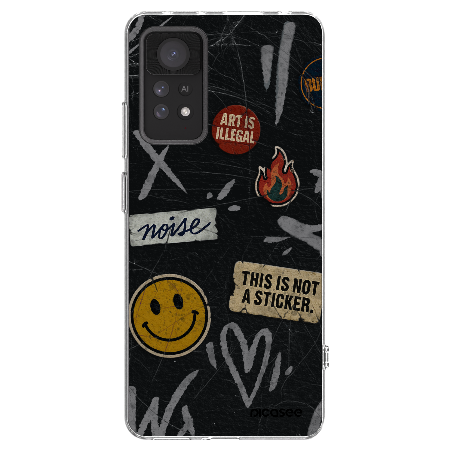 Picasee silikónový prehľadný obal pre Xiaomi Redmi Note 11 Pro - STICKERS x TAGS