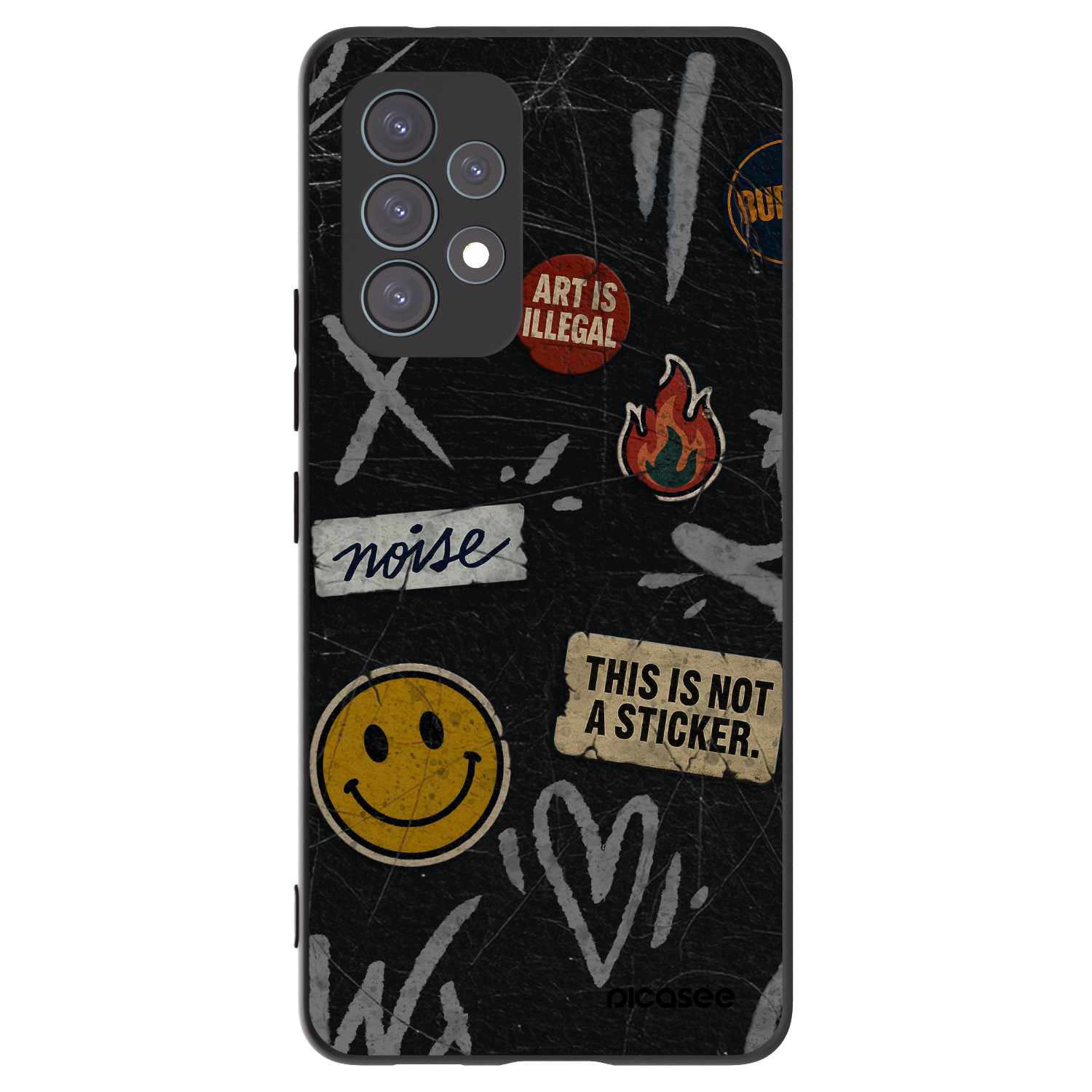 Picasee silikónový čierny obal pre Samsung Galaxy A53 5G A536 - STICKERS x TAGS