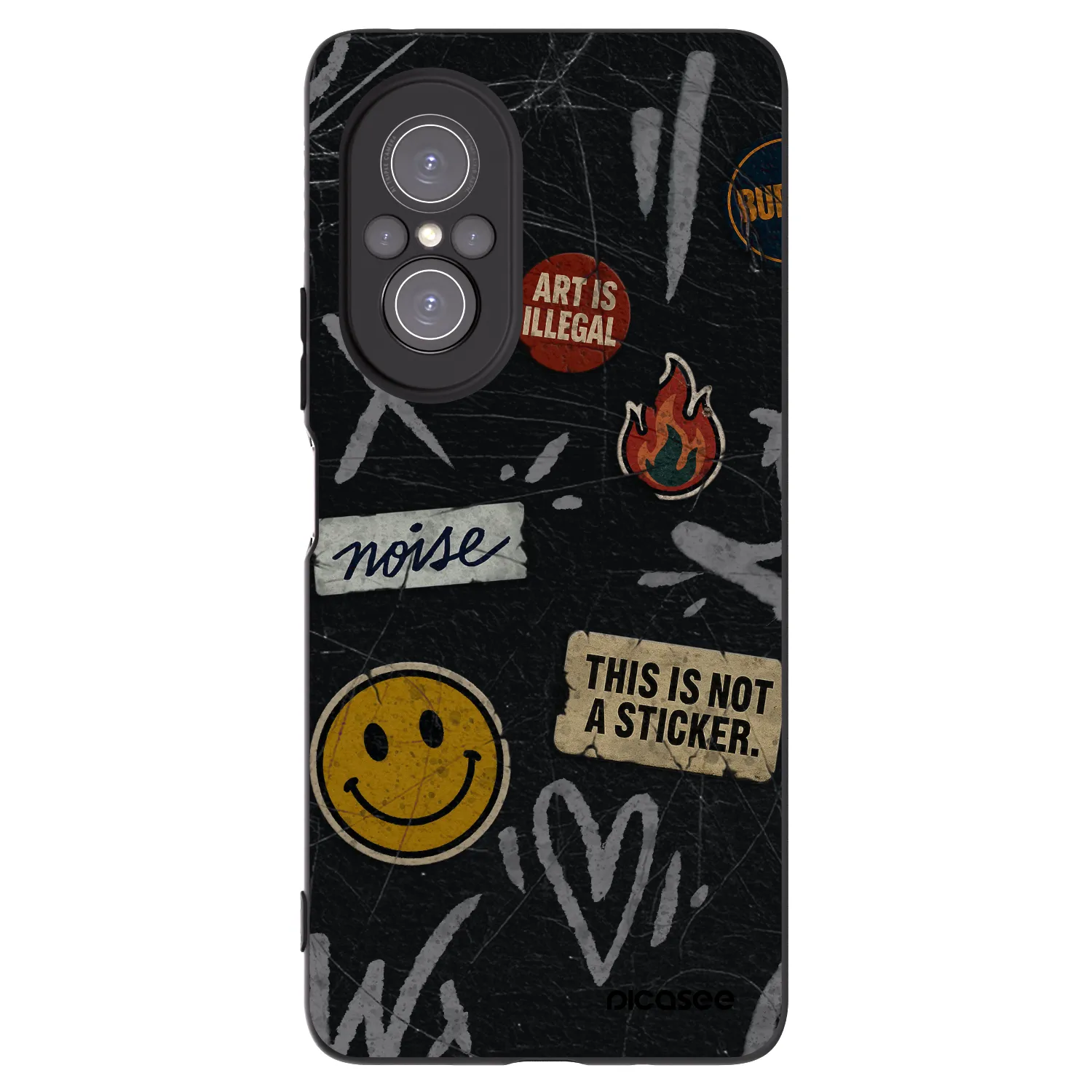 Picasee silikónový čierny obal pre Huawei Nova 9 SE - STICKERS x TAGS