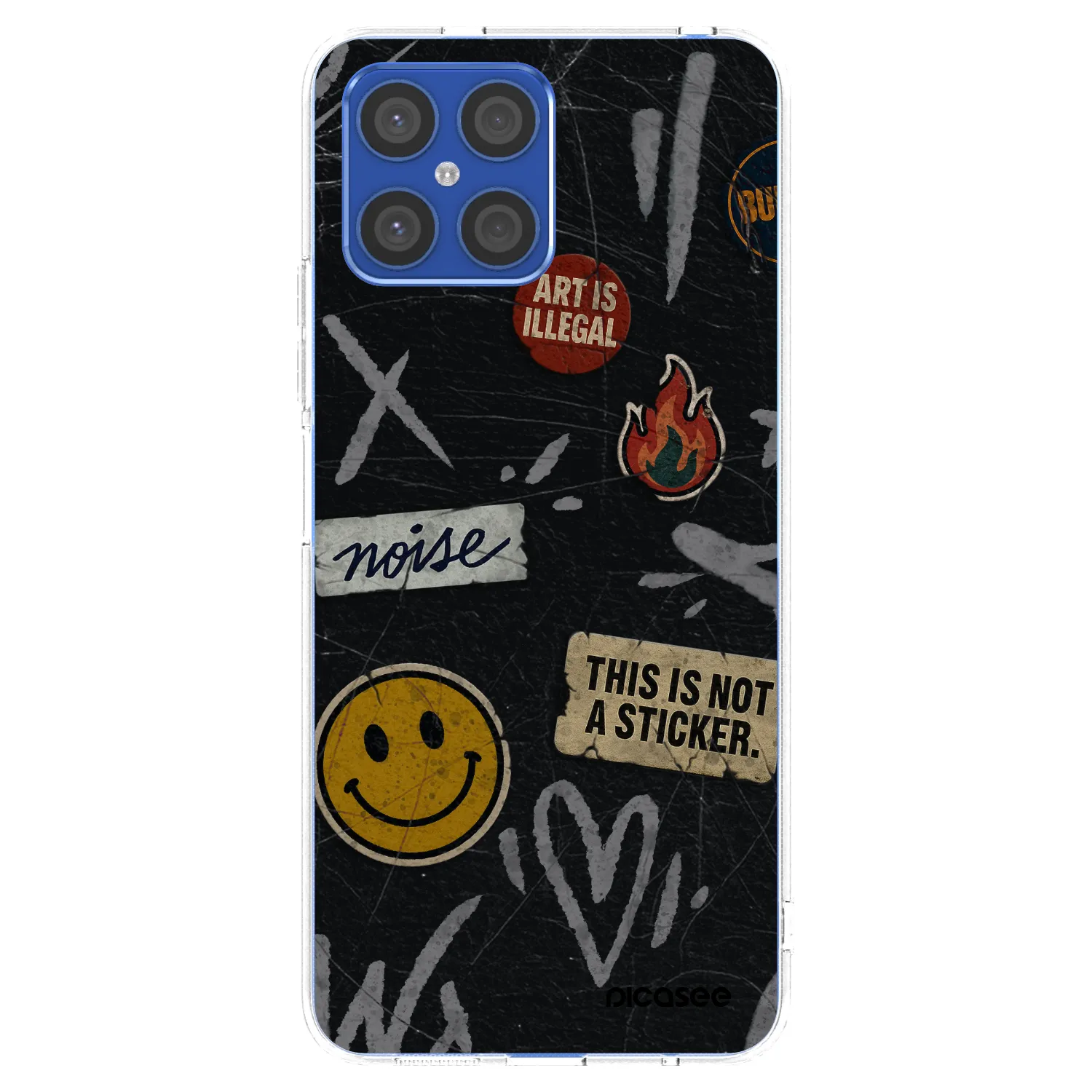 Picasee silikónový prehľadný obal pre Honor X8 4G - STICKERS x TAGS