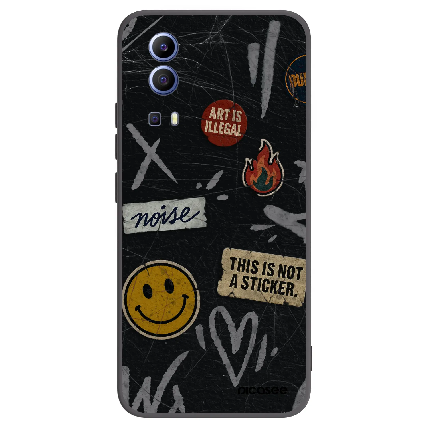 Picasee silikónový čierny obal pre Vivo Y52 5G - STICKERS x TAGS