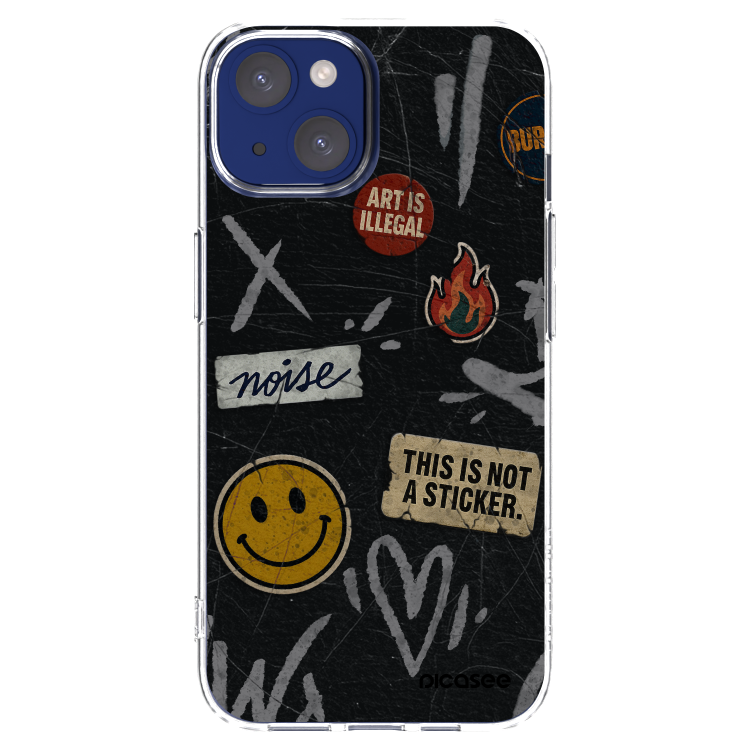 Silikónový prehľadný obal pre Apple iPhone 14 - STICKERS x TAGS