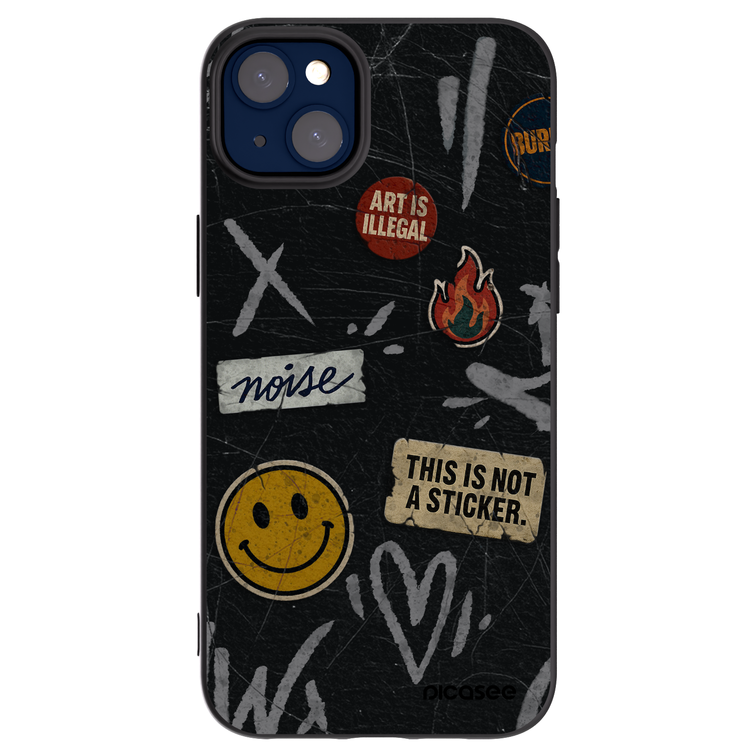 Picasee silikónový čierny obal pre Apple iPhone 14 Plus - STICKERS x TAGS