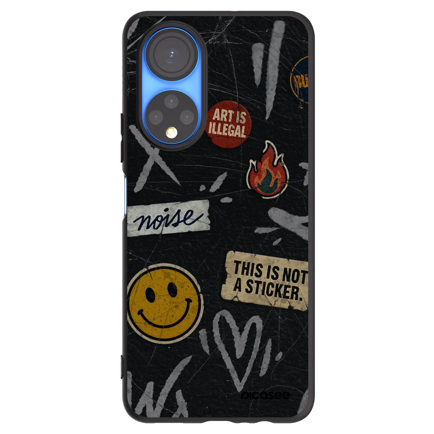 Picasee silikónový čierny obal pre Honor X7 - STICKERS x TAGS